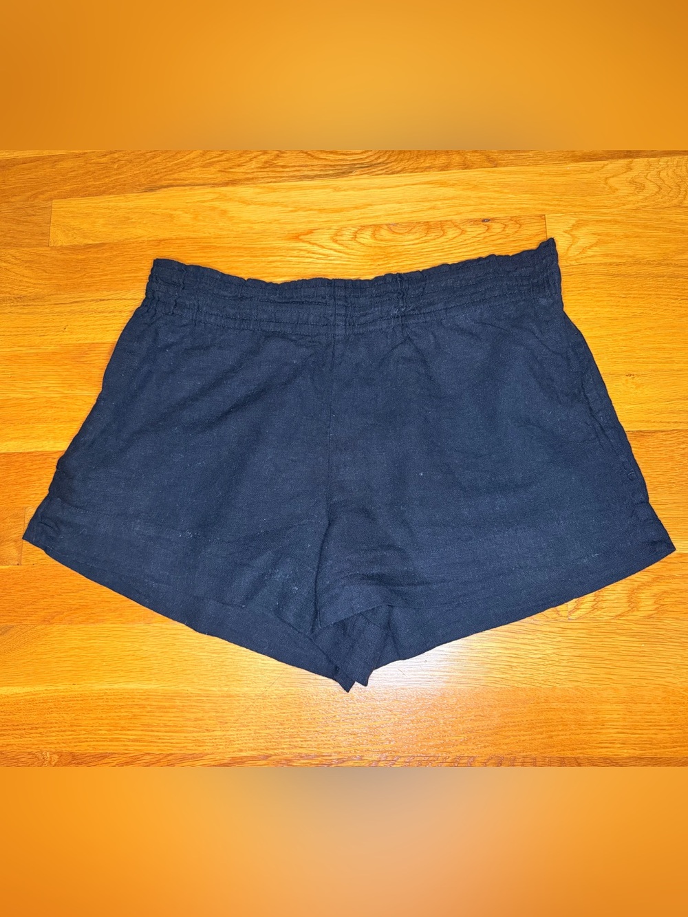 A New Day Black Linen Blend Pull On Shorts Size M Coastal Summer